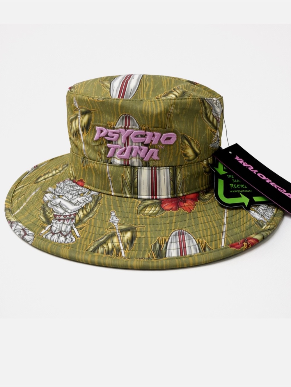 Psycho Tuna Maori Boonie Hat Wide Brim Waterproof Quick Dry OS NWT fishing